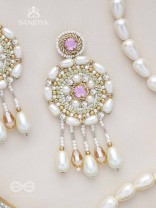 Valaaya- The Decorated Spheres- Pearl and Stone Embroidered Earrings
