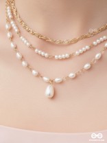  Drops of Sunlight- Golden Pearl Choker Necklace