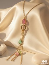 The Golden Hail- Golden Embellished Necklace With Anti-Tarnish Coating 