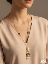 Jade N Ivory- Golden Embellished Necklace With Anti-Tarnish Coating 