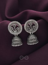In Full Bloom- Oxidised Jhumka Earrings