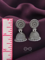 The Spotted Sun- Oxidised Jhumka Earrings
