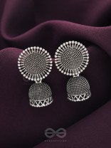 The Blazing Sunbeams- Oxidised Jhumka Earrings