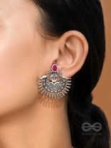 The Violet Vesper- Oxidised Embellished Earrings