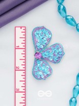 kuvalaya- The Blue Bloom- Stones and Sequins Embroidered Earrings