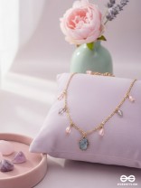 The Crystal Hail- Golden Embellished Necklace With Anti-Tarnish Coating