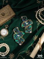 Dhvaanta- The Night Sky- Stone and Sequins Embroidered Earrings