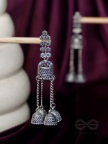 The Temple BellsOxidised Jhumka Earrings
