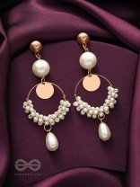 The Ivory Moon- Golden Pearl Earrings