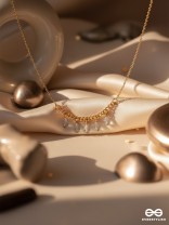 The Dripping Rain- Golden Embellished Necklace With Anti-Tarnish Coating 