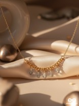 The Dripping Rain- Golden Embellished Necklace With Anti-Tarnish Coating 