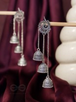The Dusky Trinity- Oxidised Jhumka Earrings