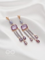 The Wine Drizzle- Golden Embellished Earrings