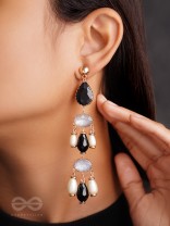 The Glazy Cascade- Golden Embellished Earrings