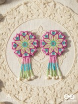 Vyoman- The Skies- Mirror, Resham and Sequins Embroidered Earrings 