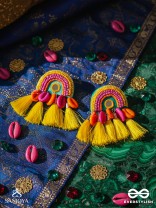 Inodaya- The Alluring Sunrise- Resham and Sequins Embroidered Earrings