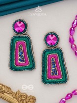 Kalapa- The Bell of Harmony- Resham, Stones and Sequins Embroidered Earrings