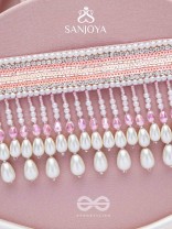 Avasya - The Dew Drops - Beads, Sequins And Pearl Drops Hand Embroidered Choker Neckpiece