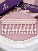 Avasya - The Dew Drops - Beads, Sequins And Pearl Drops Hand Embroidered Choker Neckpiece