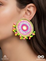 Dhriti- The Mythical Garden- Mirror, Resham and Sequins Embroidered Earrings