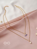 The Eye Candy- Golden Embellished Necklace With Anti-Tarnish Coating 