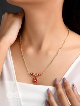 Rose N Thorns- Golden Embellished Necklace With Anti-Tarnish Coating 