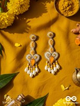Aatapya- The Glorious Sunshine- Pearls and Stones Embroidered Earrings