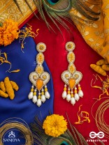 Aatapya- The Glorious Sunshine- Pearls and Stones Embroidered Earrings