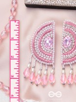 Suvana- The Pink Moon- Pearls and Stones Embroidered Earrings