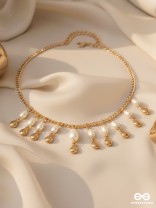 The Rainmaker- Golden Embellished Necklace With Anti-Tarnish Coating 
