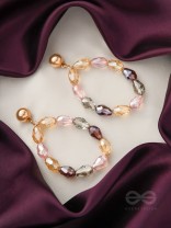 The Glassy Pebbles- Golden Embellished Earrings