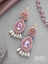Aarakta- The Pink Beauty- Pearls and Stones Embroidered Hair Clips