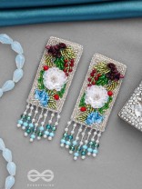 Devana- The Royal Garden- Sequins and Glass Beads Embroidered Earrings