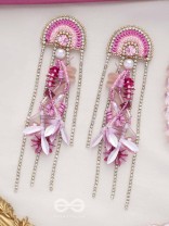 Saraṇyu-The Splendid Spring - Stones and Sequins Embroidered Statement Earrings