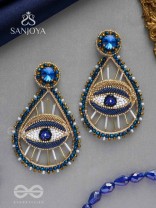 Tabhyam- The Beautiful Eyes- Stones, Sequins and Glass Beads Embroidered Statement Earrings