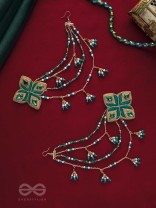 Vapraa - The Spring Garden - Beads, Stones And Resham Hand Embroidered Chain Earrings