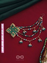 Vapraa - The Spring Garden - Beads, Stones And Resham Hand Embroidered Chain Earrings