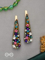 Vasnya- Exquisitely Precious- Stones, Glass Beads and Zari Embroidered Hair Clips