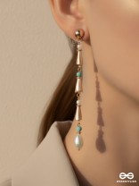 The Drooping Bells- Golden Embellished Earrings