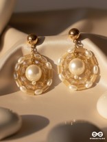 Run Rings Round- Golden Embellished Earrings