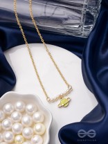 The Planet Crafter- Golden Embellished Necklace With Anti-Tarnish Coating 