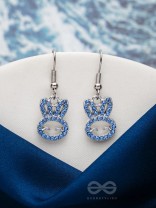 The Blue Bunny- Golden Embellished Earrings