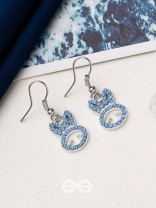 The Blue Bunny- Golden Embellished Earrings