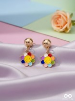 The Merry Bloom- Golden Embellished Earrings