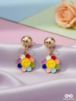 The Merry Bloom- Golden Embellished Earrings