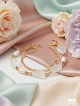 The Crystal Wave- Golden Embellished Bracelet