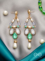 The Garden Swing- Golden Embellished Earrings