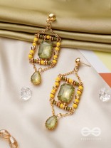The Mirror Trap- Golden Embellished Earrings