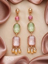 Thrice the Charm- Golden Embellished Earrings
