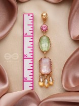 Thrice the Charm- Golden Embellished Earrings